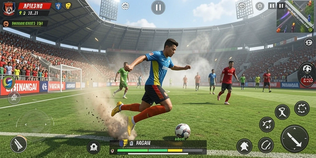 Tampilan utama game olahraga yang menakjubkan dan penuh aksi.