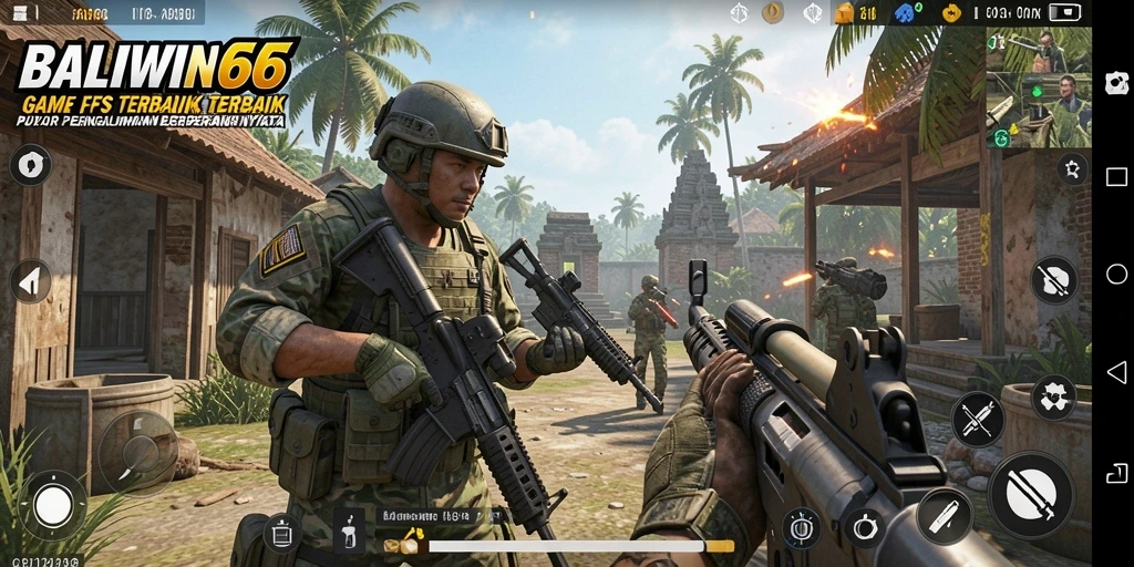 Screenshot utama menunjukkan aksi menegangkan dalam BALIWIN66 dengan grafis yang mengesankan.