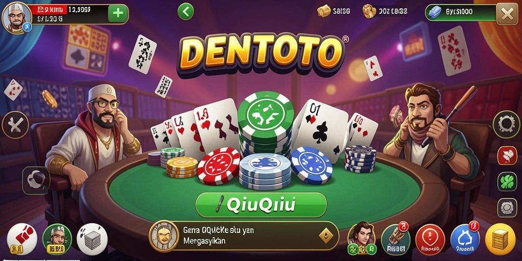 Tampilan gameplay DENTOTO dengan suasana permainan QiuQiu yang seru.