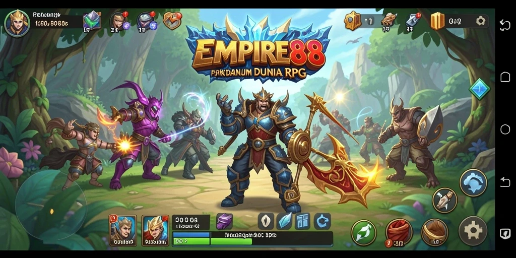 Tangkapan layar utama EMPIRE88 menampilkan aksi epik dan pertarungan seru RPG.