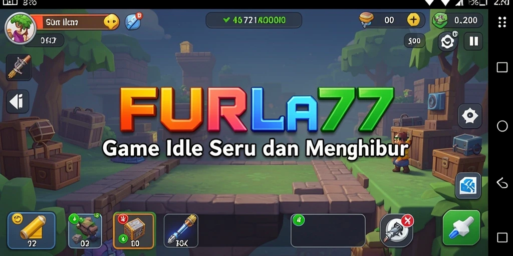 Screenshot utama FURLA77 menampilkan pemain yang mengelola sumber daya dalam permainan Idle.