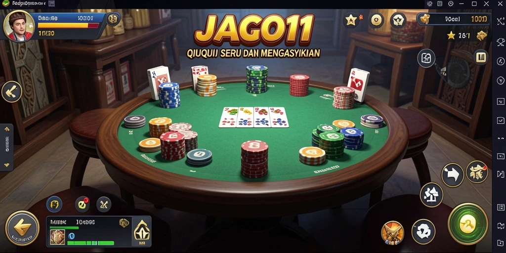 Screenshot menunjukkan momen seru permainan QiuQiu di JAGO11.