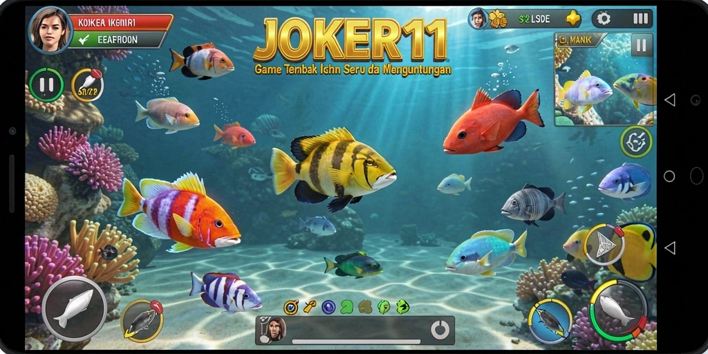 Tampilan menarik dari gameplay Tembak Ikan JOKER11 yang seru.