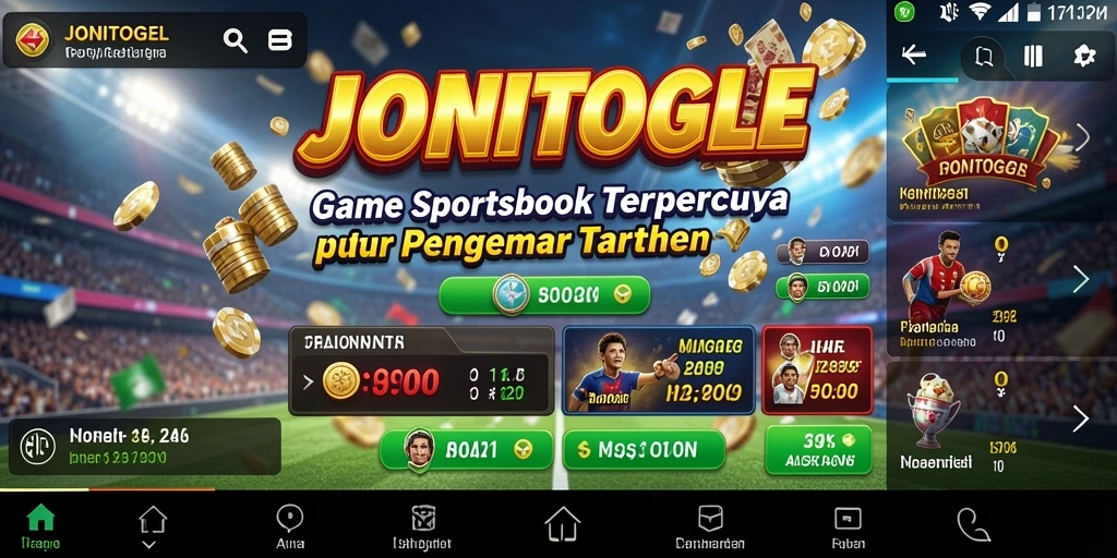 Screenshot <strong>JONITOGEL</strong> yang menampilkan fitur taruhan olahraga yang interaktif.