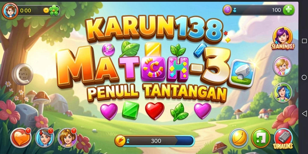 Tangkapan layar gameplay <strong>KARUN138</strong> yang menampilkan aksi match-3 yang seru.