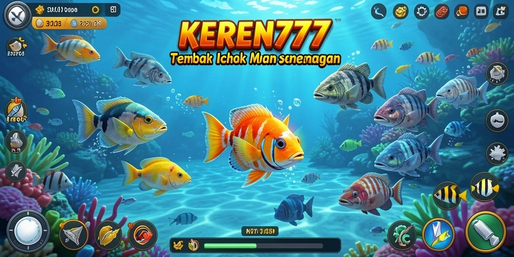 Screenshot KEREN777 menampilkan gameplay Tembak Ikan yang seru.