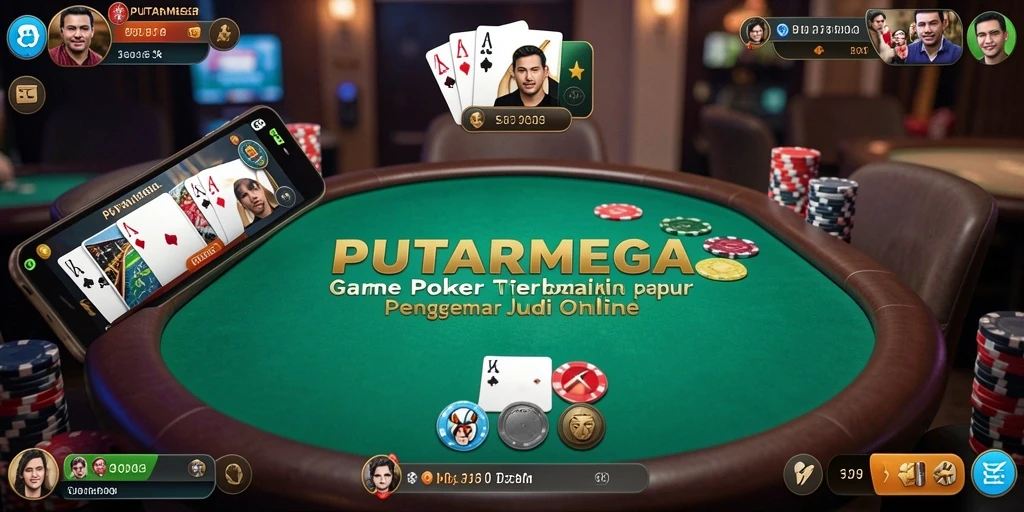 Tampilan gameplay PUTARMEGA yang menarik dan seru dalam permainan Poker.