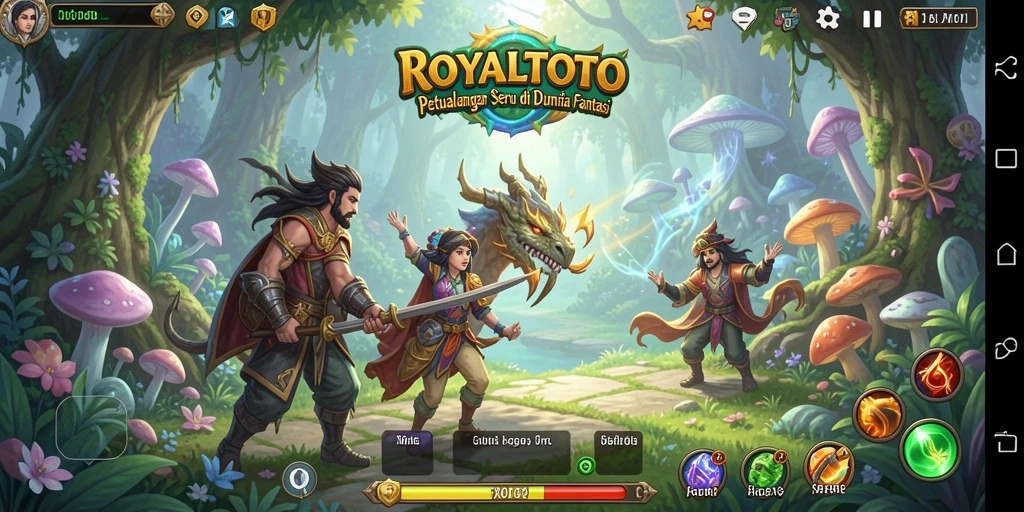 Screenshot gameplay ROYALTOTO yang menampilkan aksi seru petualangan.