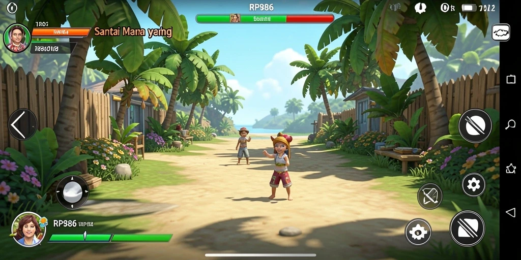 Tampilan gameplay RP886 dengan grafik warna-warni yang menawan.