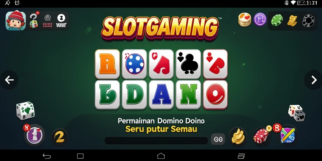 Tampilan gameplay SLOTGAMING dengan elemen domino yang menarik.