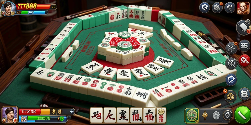 Screenshot menampilkan gameplay seru dari TTT888 dalam Mahjong.