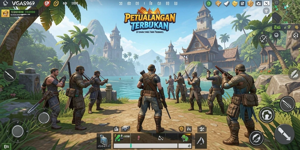 Screenshot gameplay ini menunjukkan dunia yang luas dan interaktif dari VEGAS969.